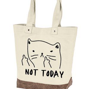 Not today quality canvas tote bag by Authentic pigment
